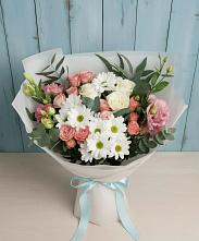 Букет цветов из:  Розы, Лизиантусы и Хризантемы #REPLACE_PRED# Кузнецах