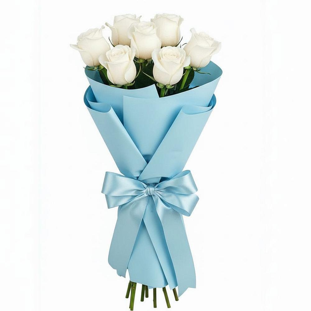 Букет 7 белых роз Проуд в Кузнецах
