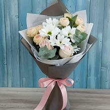 Букет цветов из:  Хризантемы и Розы в Кузнецах