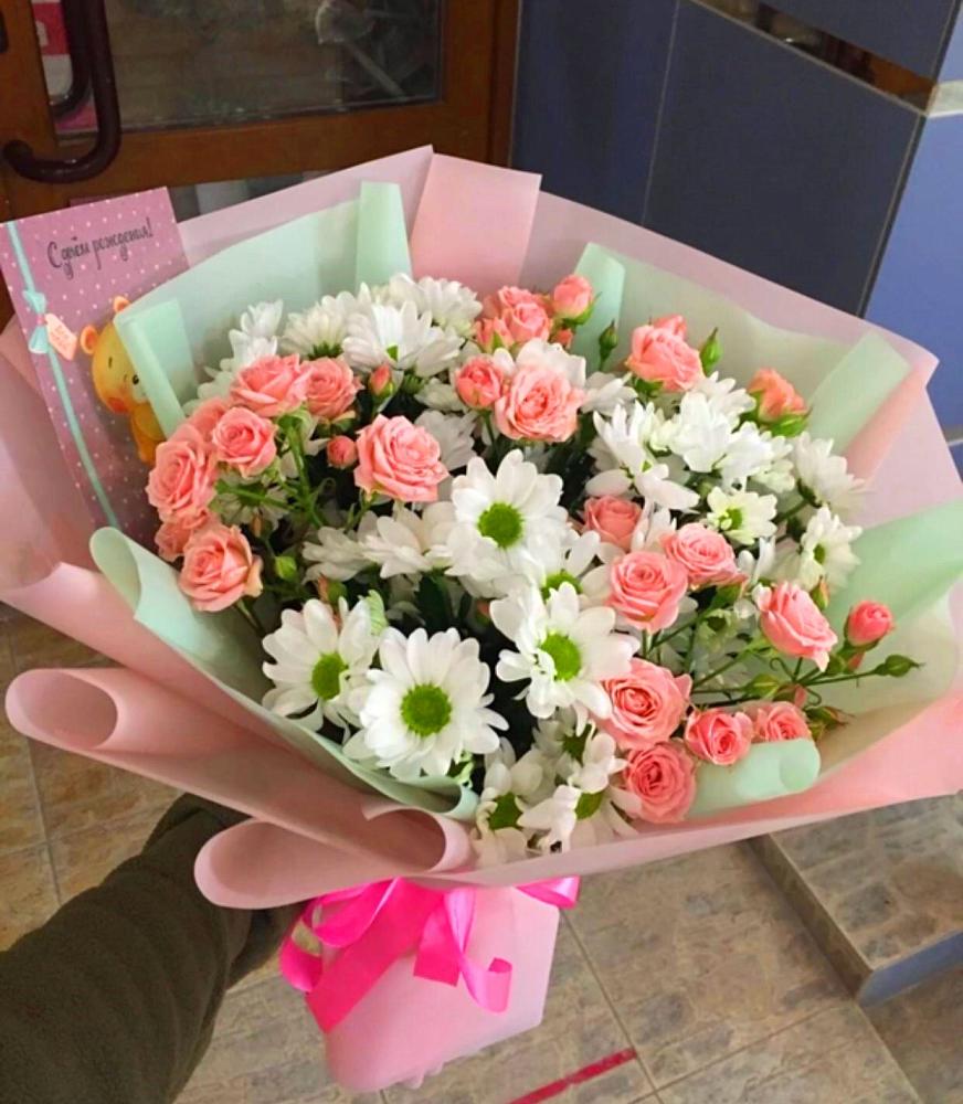 Букет цветов из: Розы и Хризантемы в Кузнецах