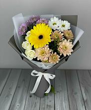 Букет цветов из:  Розы, Герберы и Хризантемы в Кузнецах