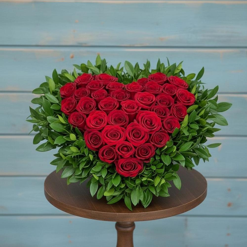 Цветочная композиция из Розы в виде сердца в Кузнецах