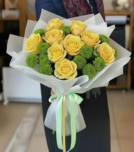 Букет цветов из:  Хризантемы и Розы в Кузнецах