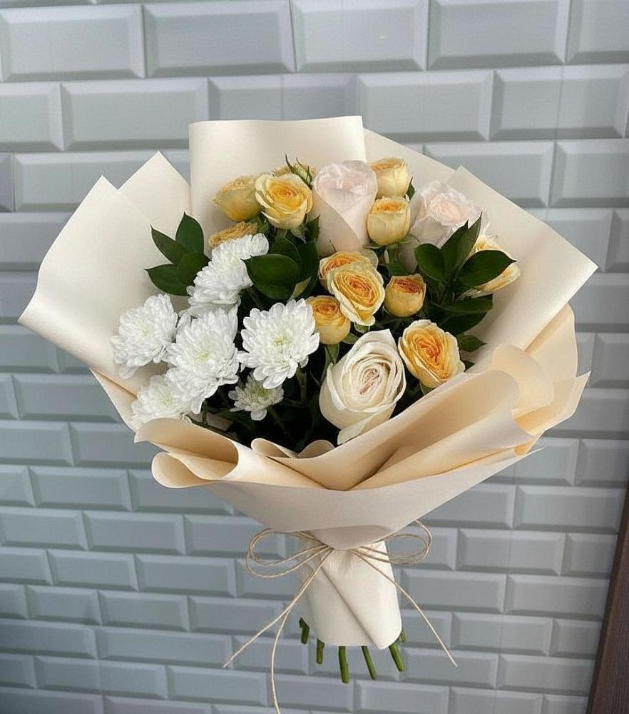 Букет цветов из: Розы и Хризантемы в Кузнецах