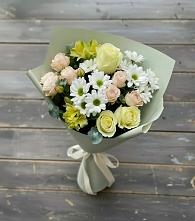 Букет цветов из:  Альстромерии, Розы и Хризантемы в Кузнецах