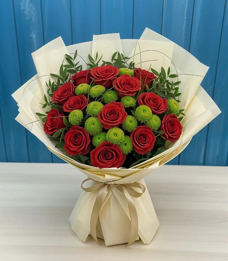 Букет цветов из: Розы и Хризантемы в Кузнецах